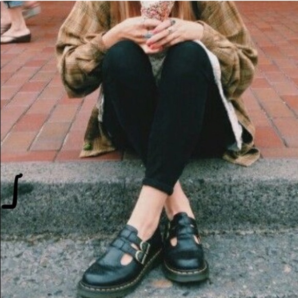 Dr. Martens Shoes - Dr. Martens 8065 Black Leather Mary Janes